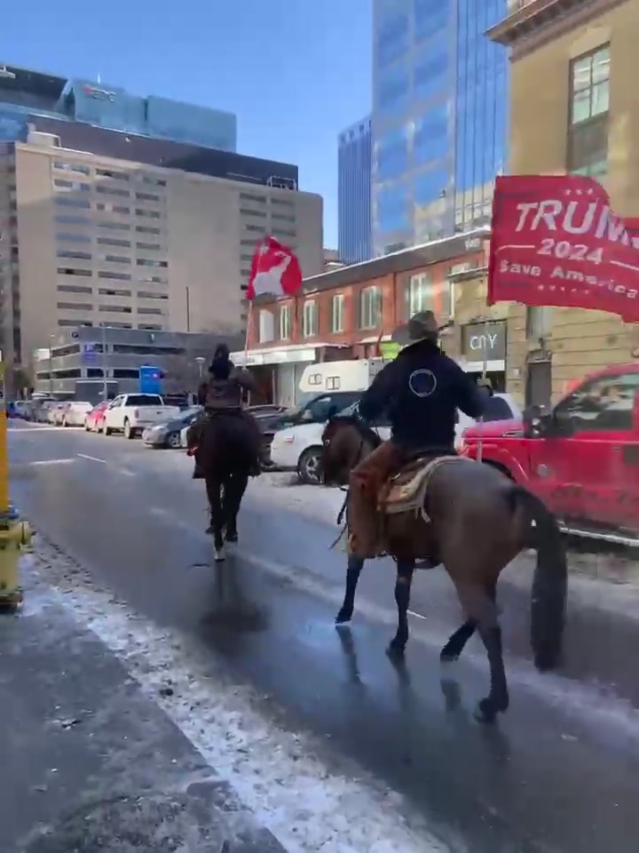 In Ottawa. Horses and a Donald Trump flag. This isn’t about truckers ...