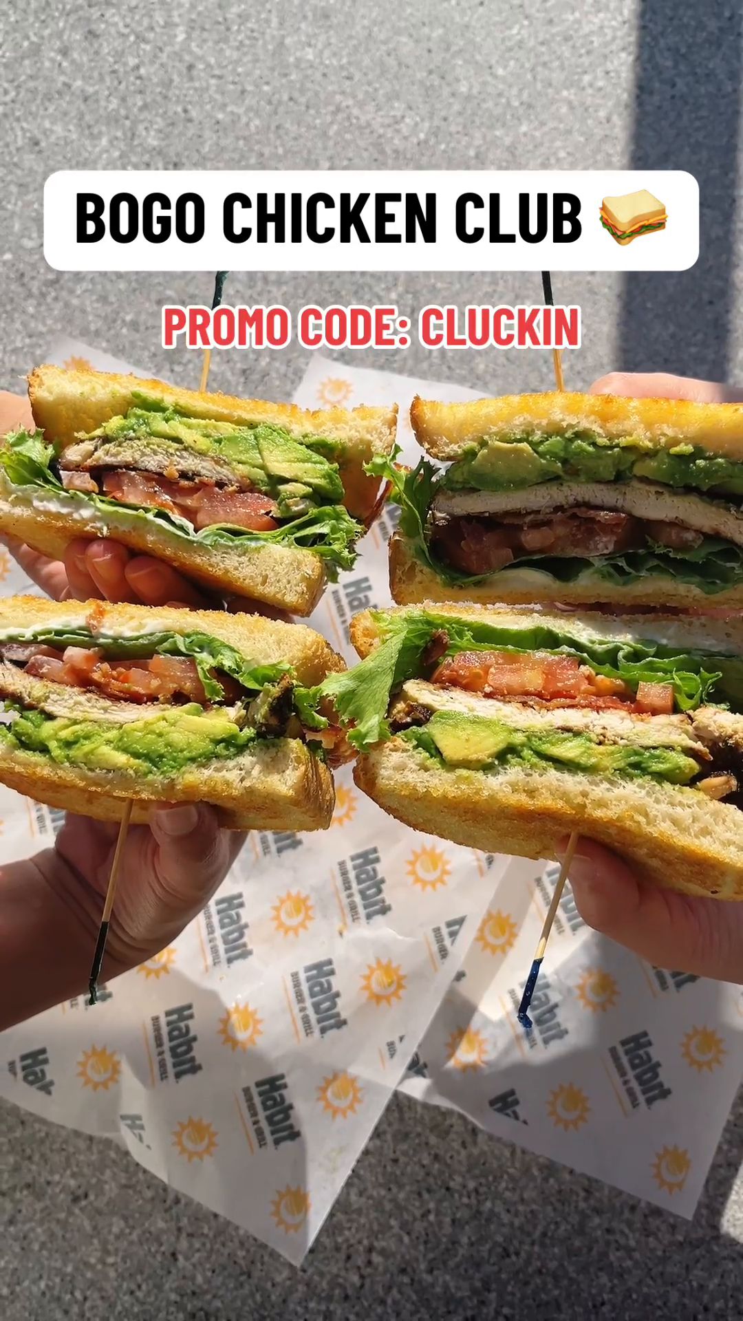 🥪BOGO CHICKEN CLUB🥪 Now until 11/23, enter promo code 