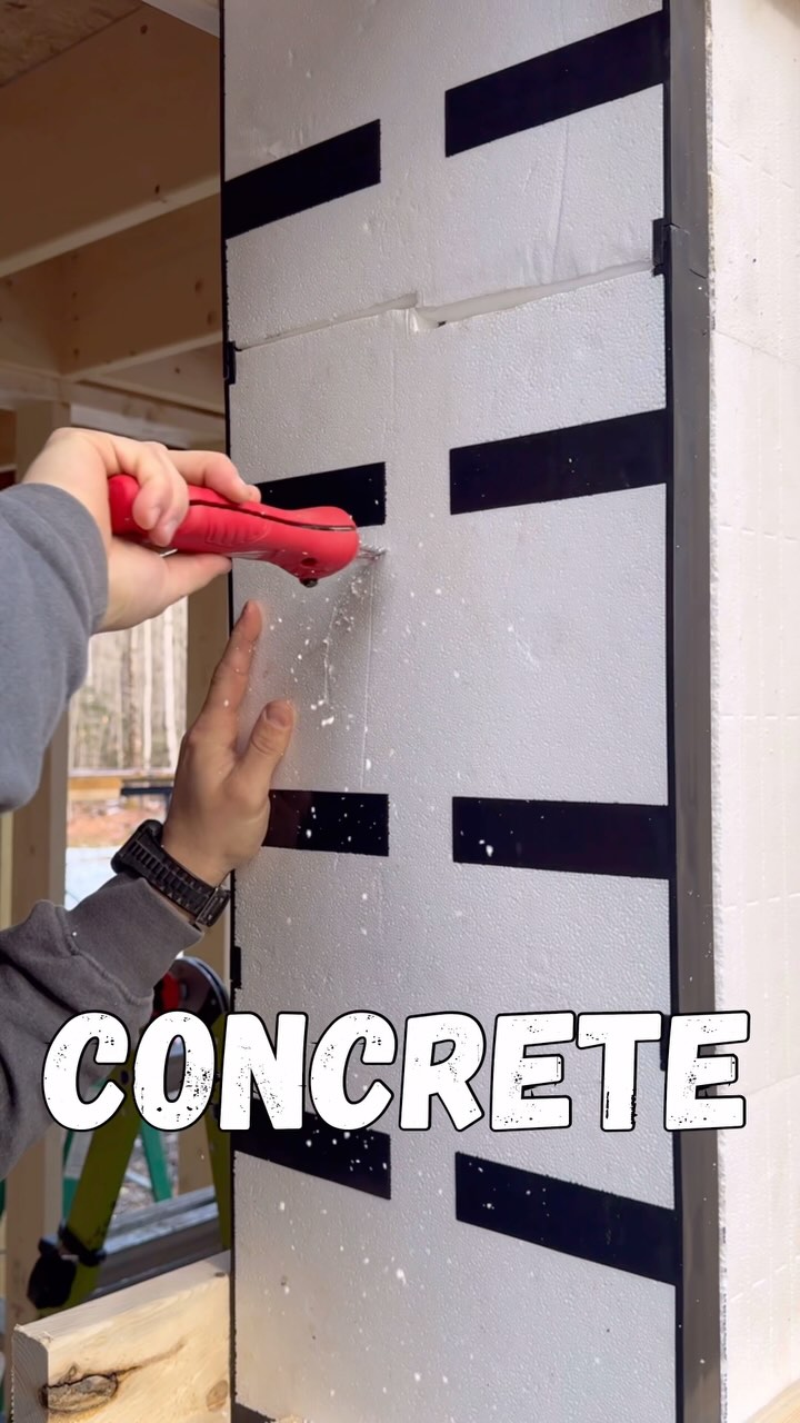 Pouring our Element ICF Corner. This is what makes this corner strong ...