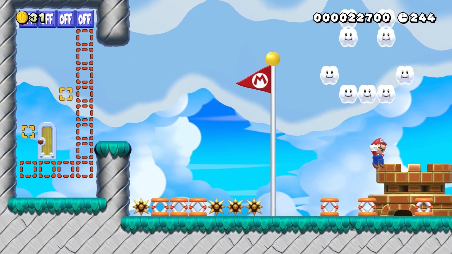 New Super Mario Bros. U Deluxe - Tricky Wall Jumps IN THE SKY