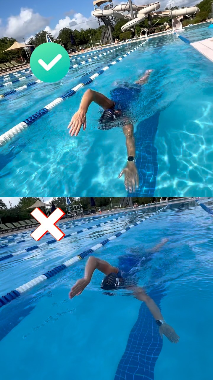 You don’t want to enter with your thumb first in freestyle because it ...