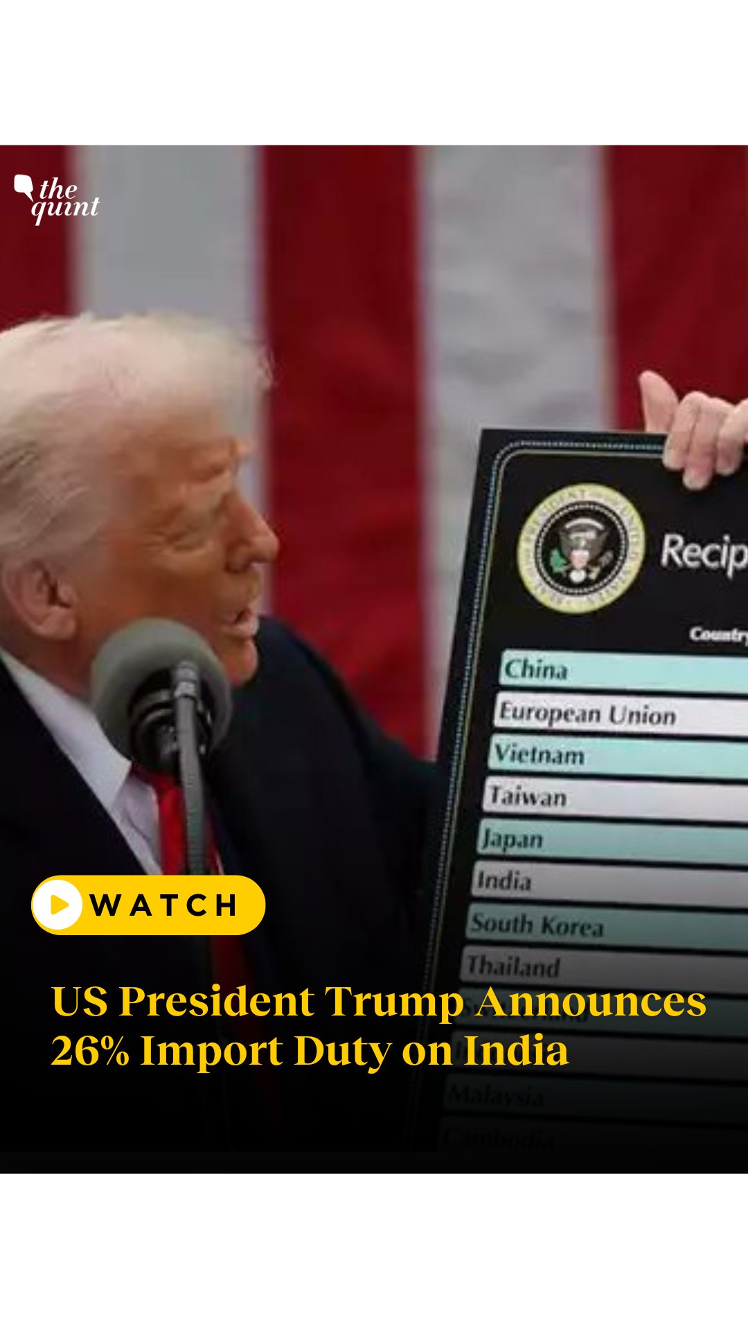 President Trump, while announcing the tariff as part of his reciprocal ...