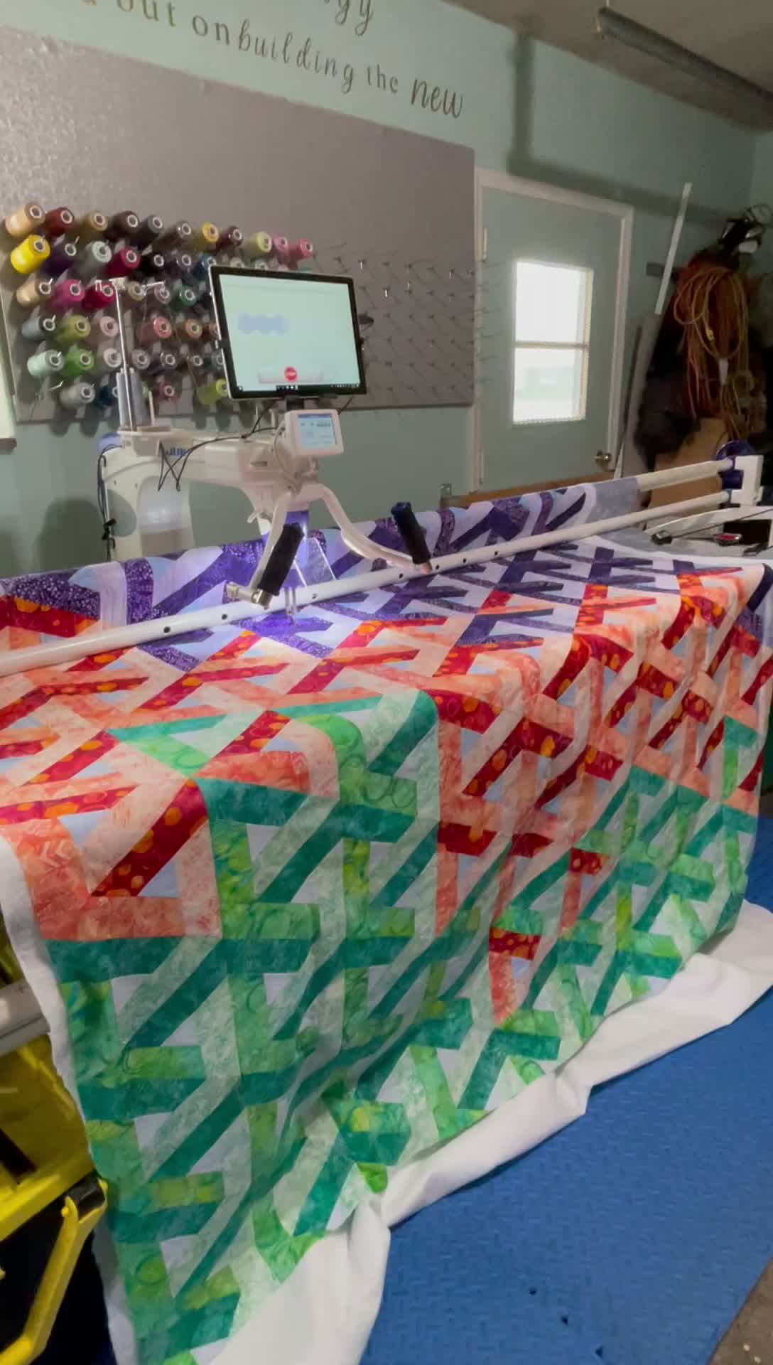 One of my quilts is on the longarm this afternoon. A pattern called ...