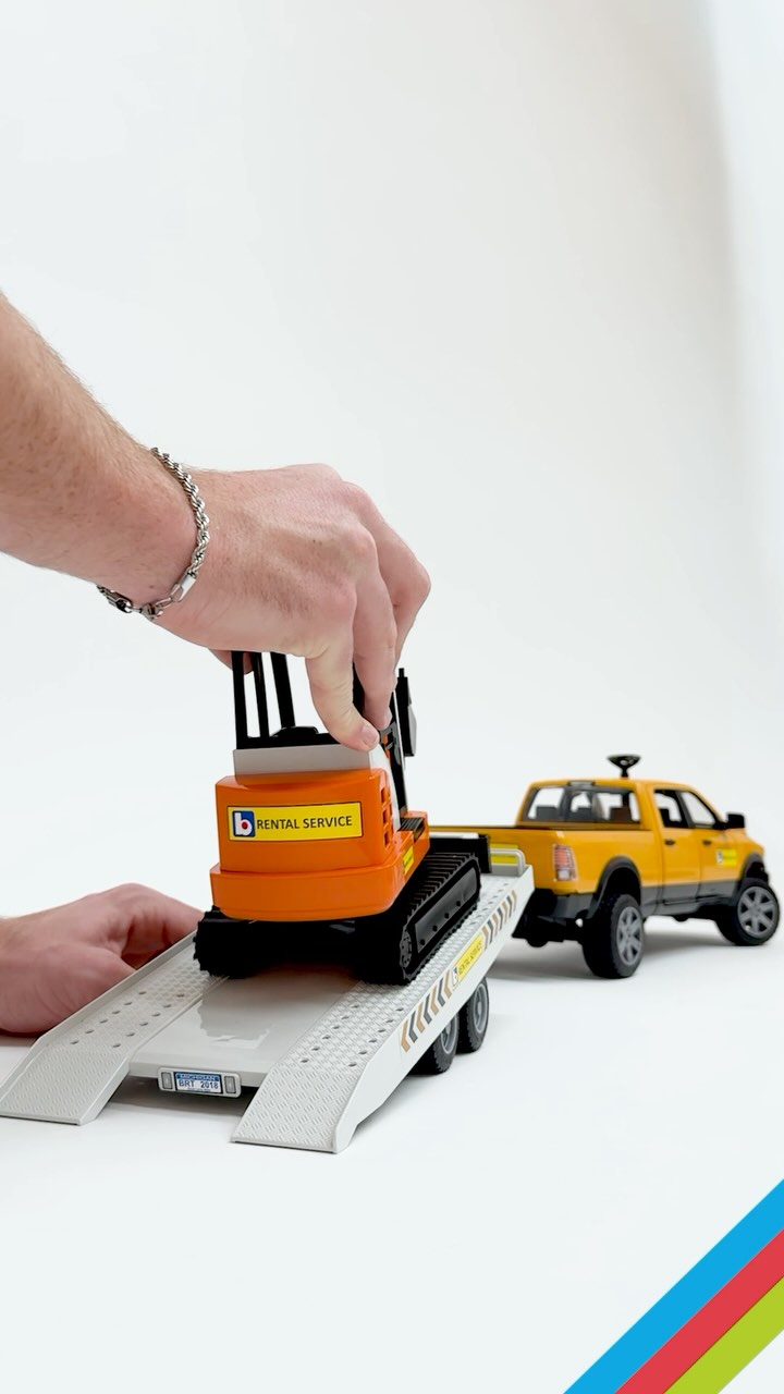 Bruder 02546 RAM Rental Service Avec Mini-Excavatrice 1:16 - Véhicule Construction Jouet Dès 4 Ans