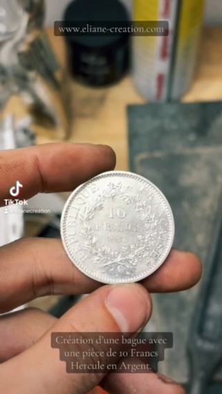 Bague Et Pendentif Pièce 10 Francs Hercule En Argent - Ensemble Neuf Avec étiquettes