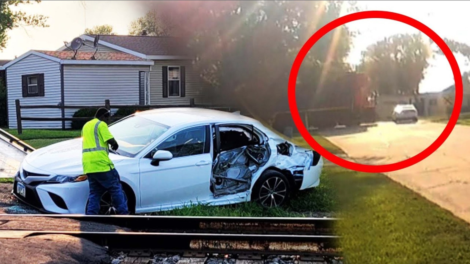 Car Gets Hit by Train and Cops Rush to Help Driver Iowa, driving