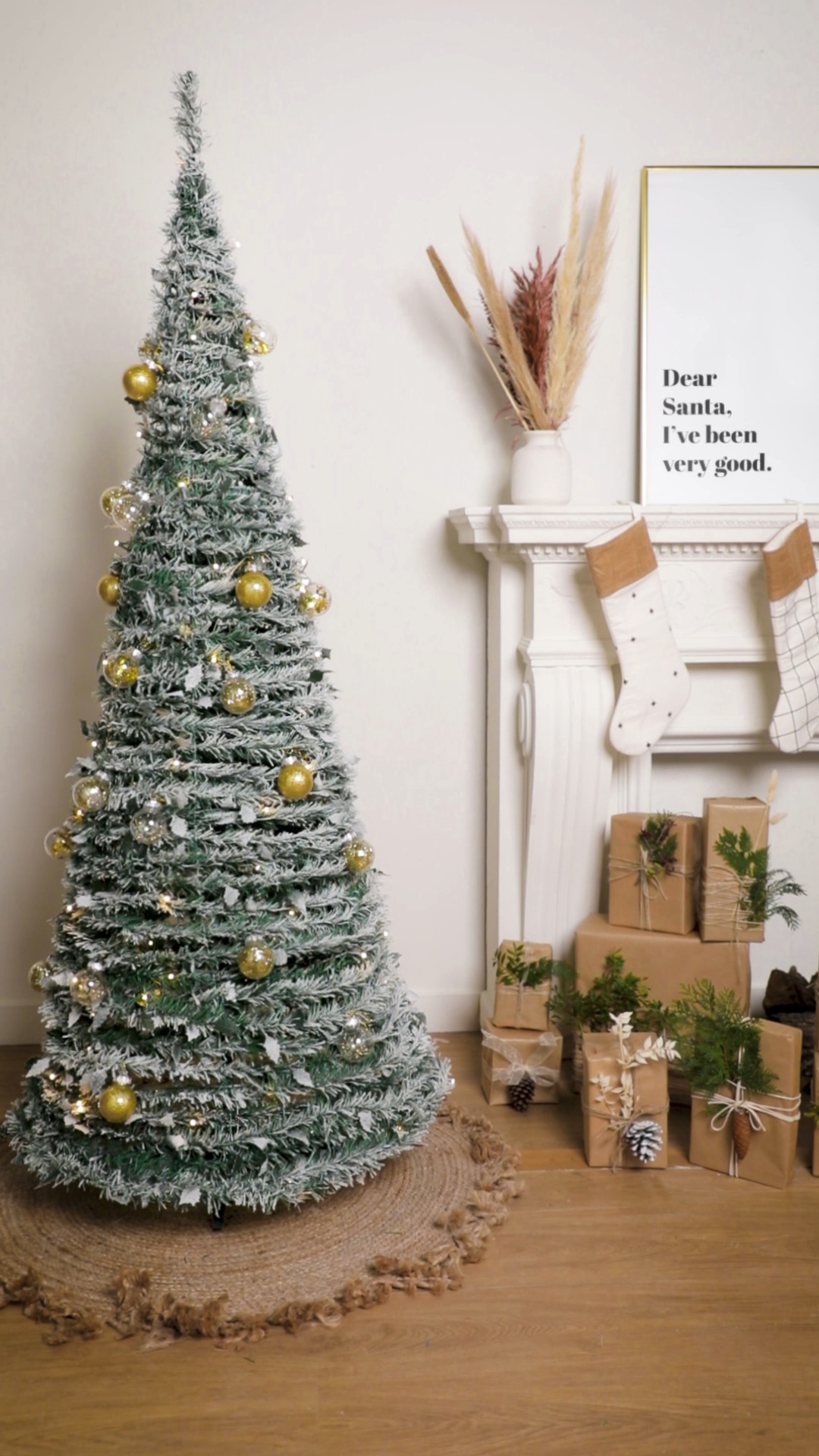 Sapin de Noël portable, sapin de Noël pliable pré-décoré, décorations de Noël pop-up, lumières LED aux tons chauds, 120 cm | Leroy Merlin
