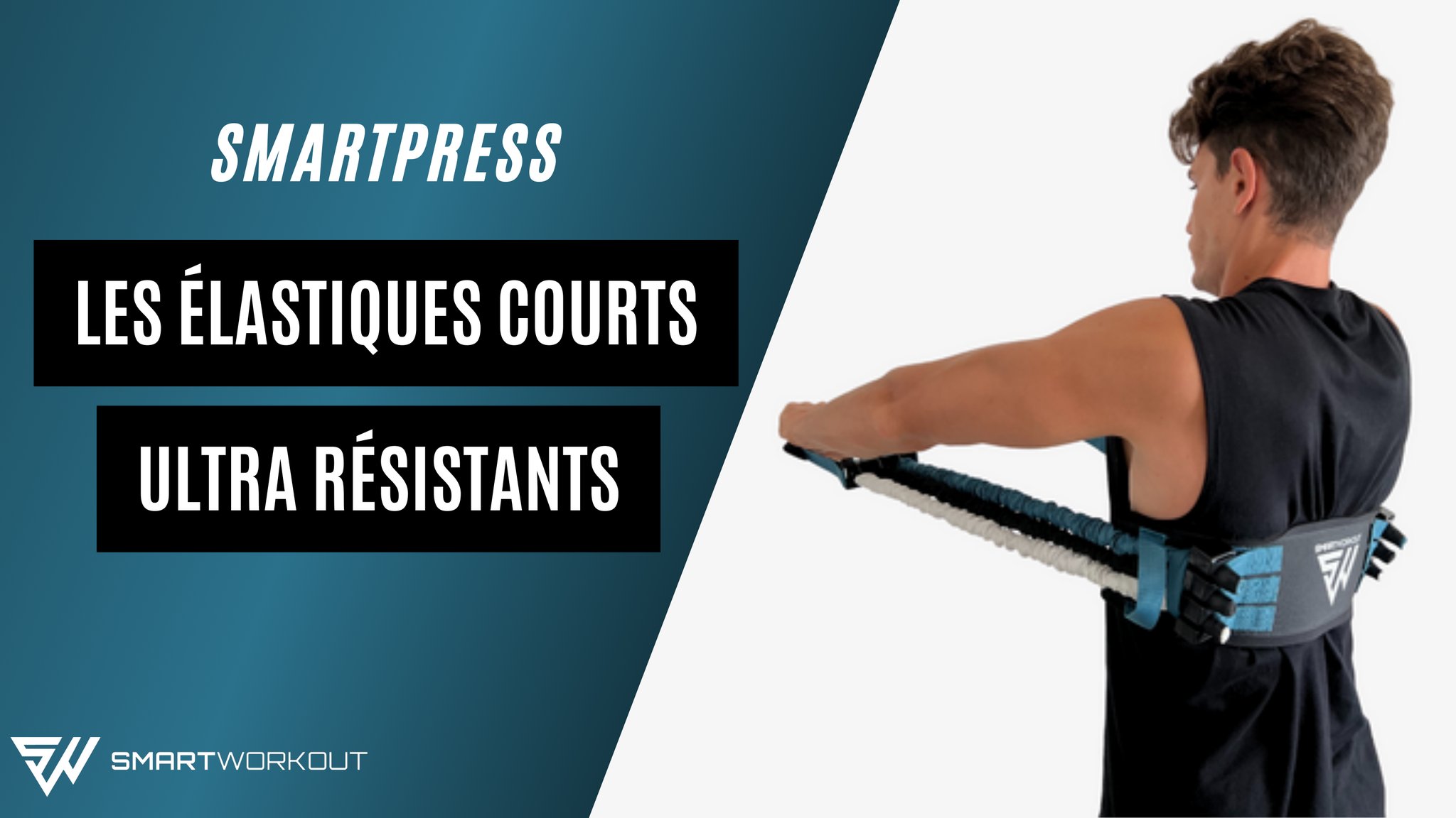 SmartPress Extenseur Pectoraux/dos - 80kg Résistance - 6 Bandes élastiques Avec Armature Mousse