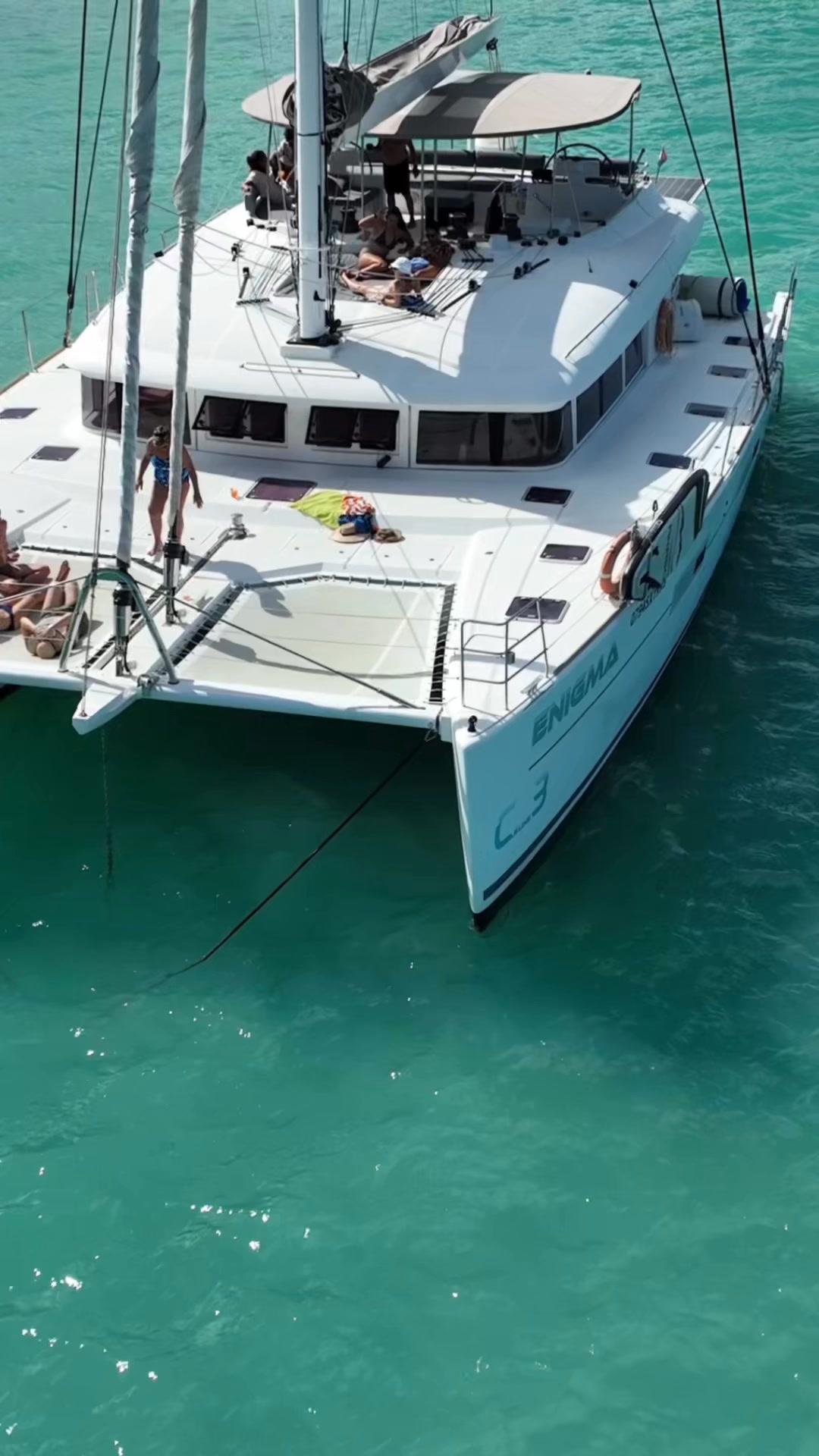 Captain Neil and ENIGMA 3 are currently in the dock. The catamaran is ...