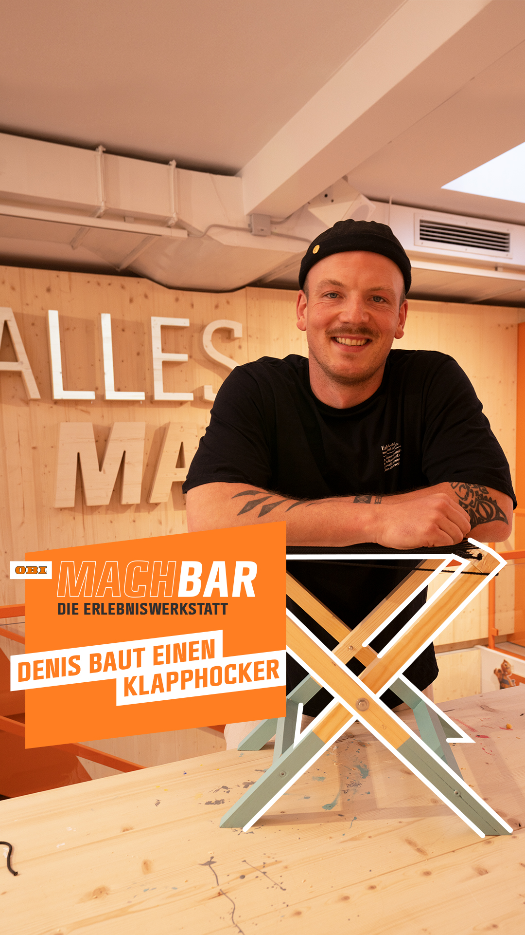 Ein Klapphocker – der perfekte Begleiter für den Sommer! 🌞 Wie du dir selbst einen bauen kannst, zeigt dir Denis in der OBI MachBar. Weitere Infos zur OBI MachBar findest du hier: go.obi.de/OBIMachBar