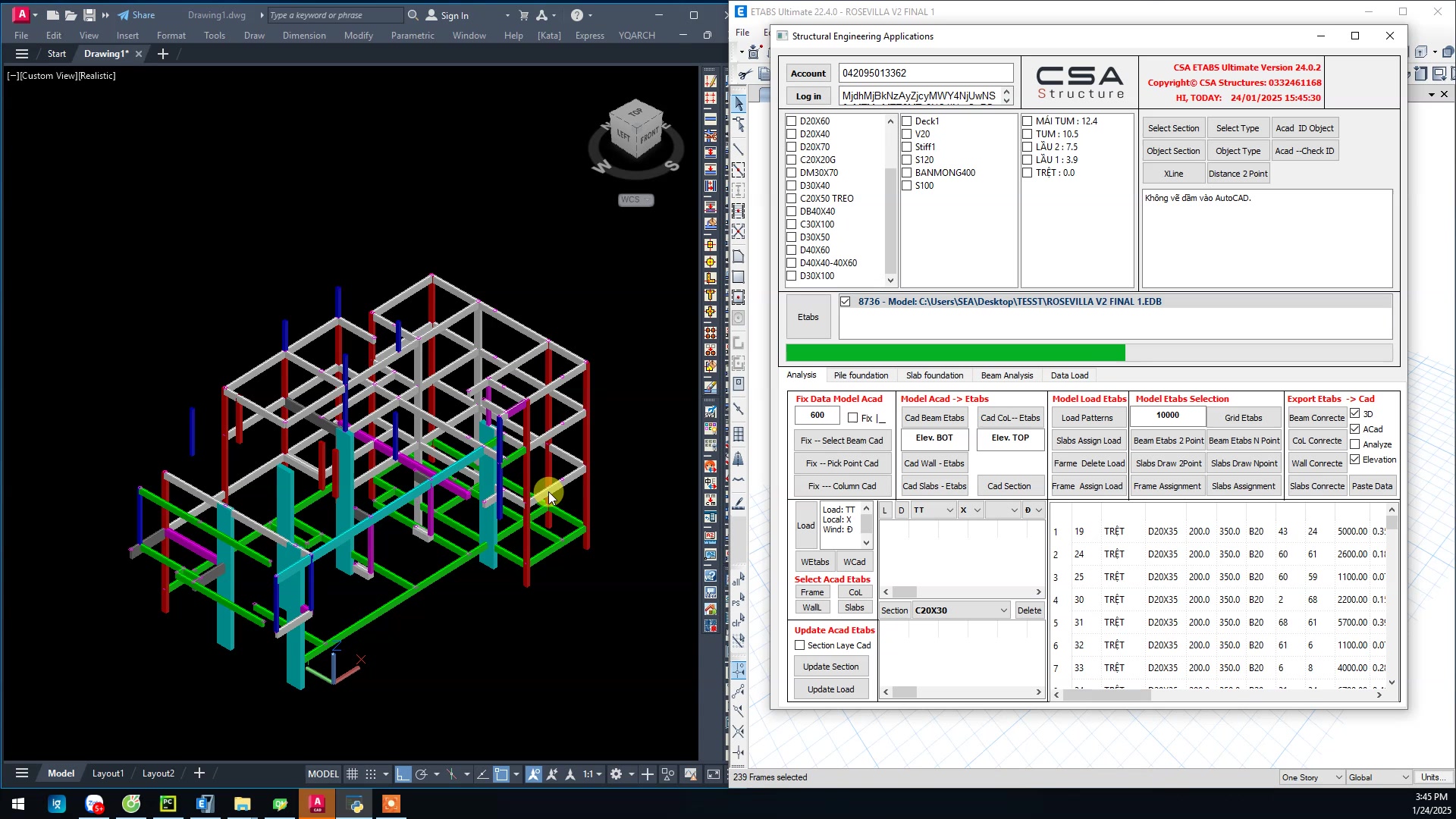ETABS API | Thủ Đức District