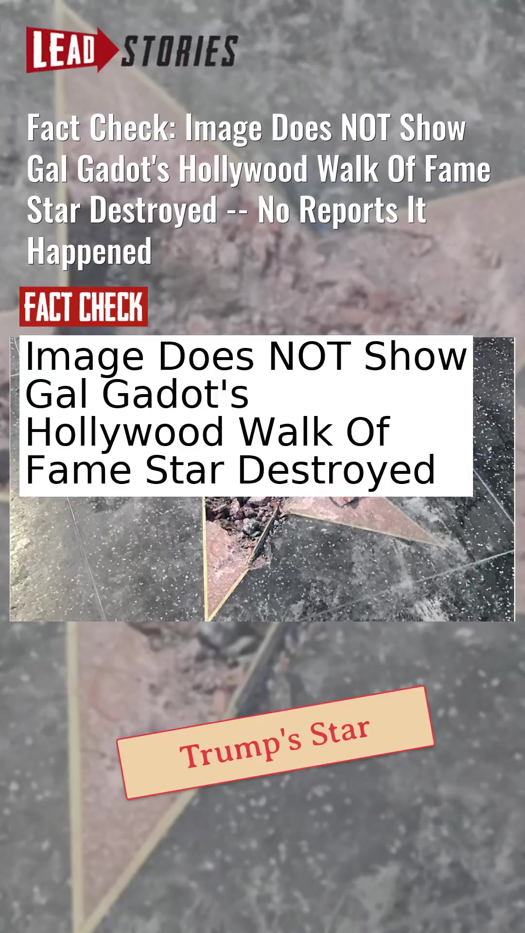 Fact Check: Image Does NOT Show Gal Gadot's Hollywood Walk Of Fame Star ...
