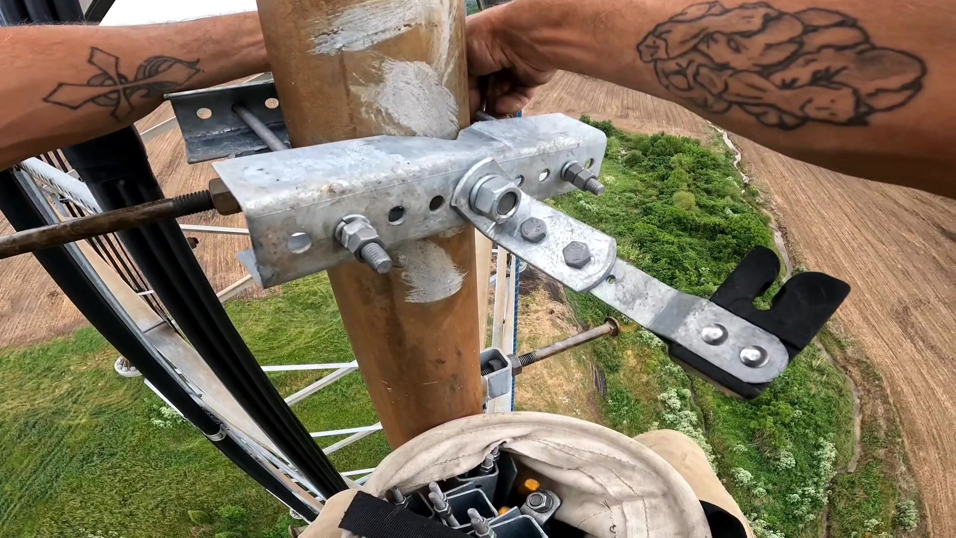 Installing safety climb brackets on the way up.... | Dave Trombley ...