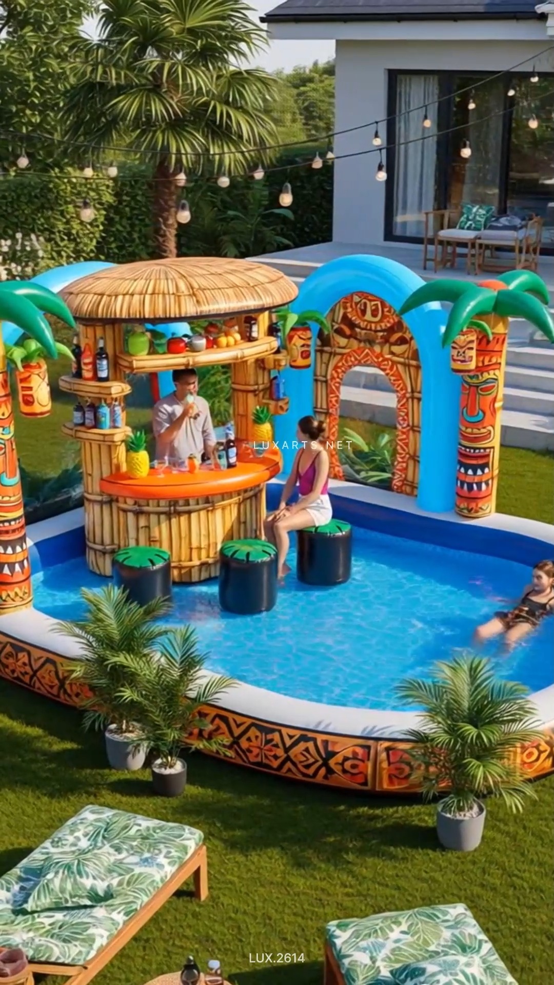 inflatable pool tiki bar so gorgeous, they look like they’re straight ...