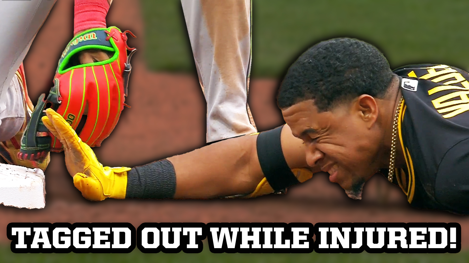 Runner tagged out while asking for timeout due to an injury, a ...