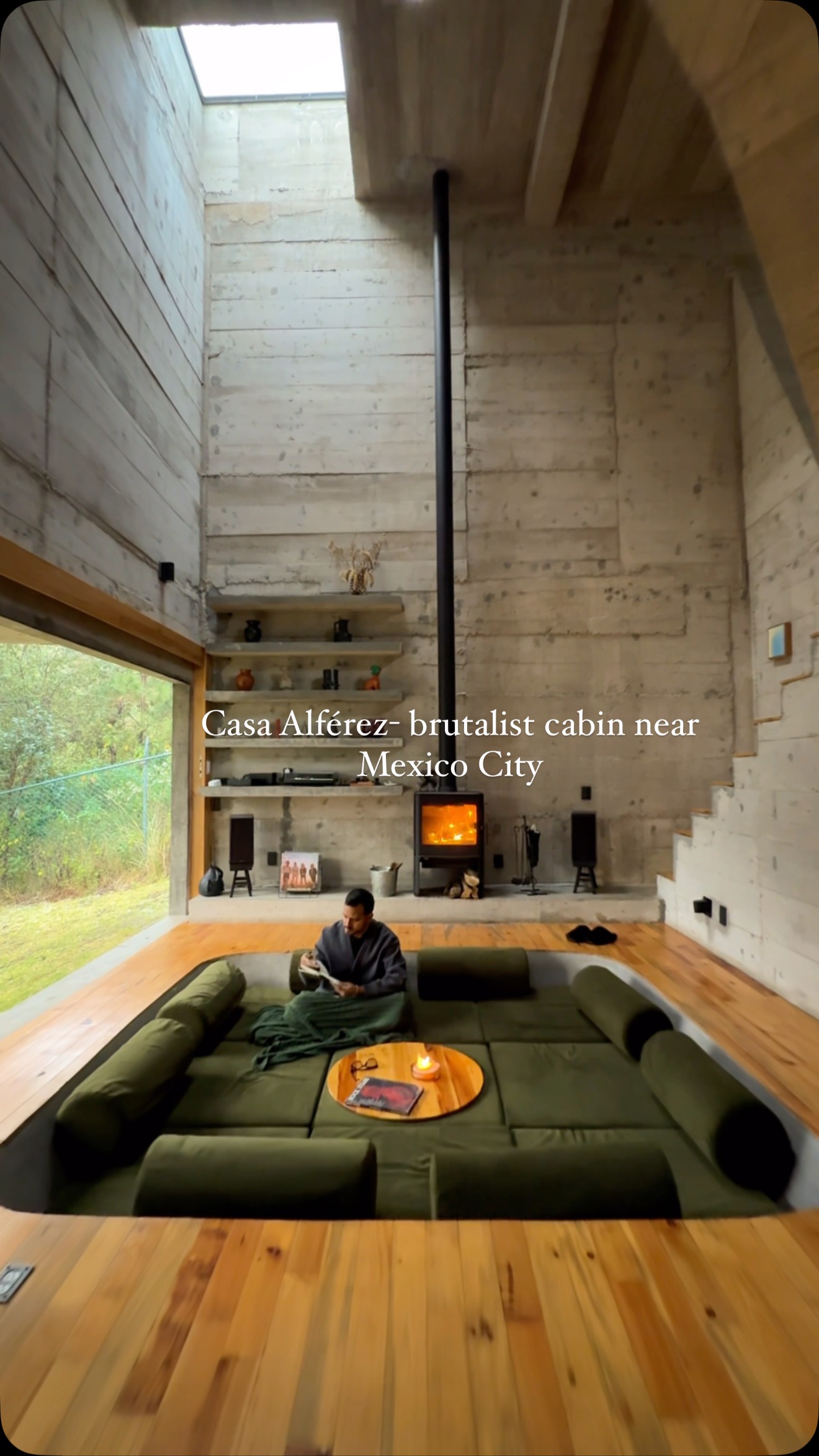 A rainy day in a brutalist cabin is a core memory ☔️This is Casa ...