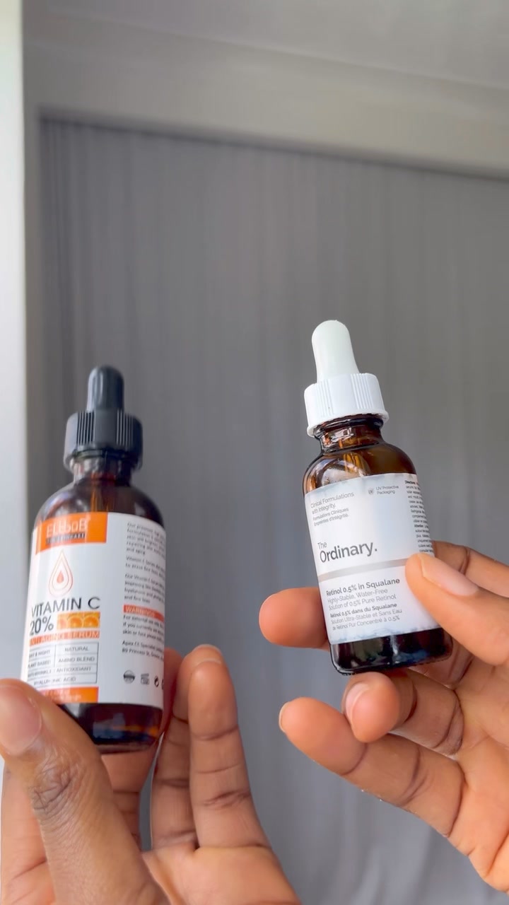 Morning vs. Night: How to Use Vitamin C, Glutathione & Retinol ✨ AM ☀️ - Cleanse - Vitamin C - Moisturizer + SPF PM 🌙 - Cleanse - Retinol - Glutathione Serum - Moisturizer Consistency = th
