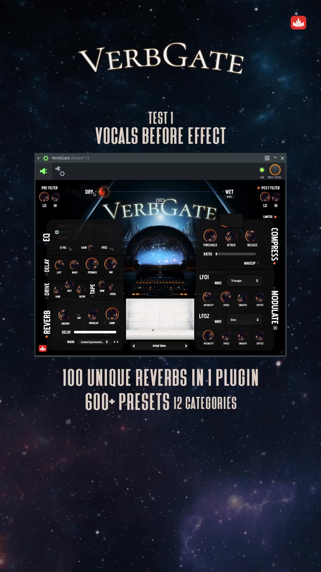 100 Unique Reverbs in 1 🎙 Teleport your sound to 100 Unique spaces and ...