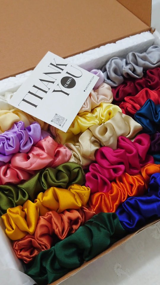Handmade Silk Scrunchies – Box of 48 🥰🌸 Soft, smooth, and handcrafted ...