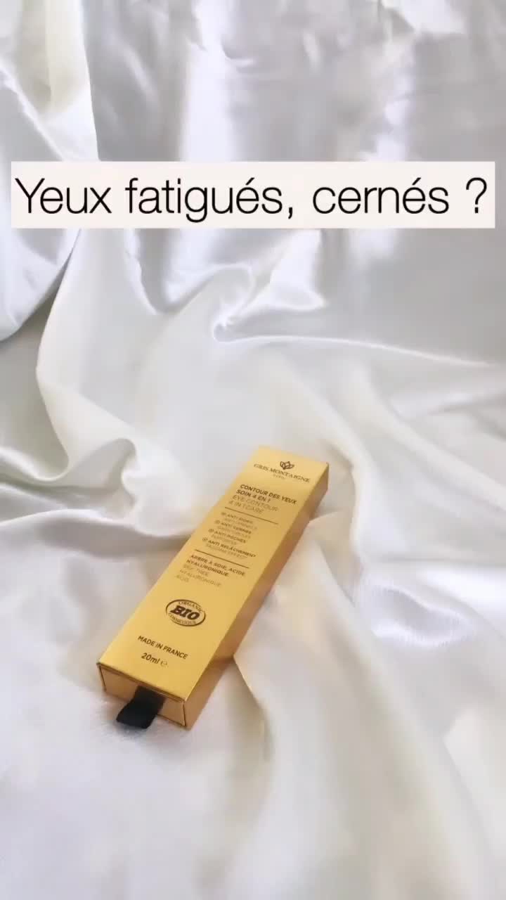 Soin Contour Des Yeux 4 En 1 Gris Montaigne BIO - 20 Ml, Acide Hyaluronique, Vibreur, Neuf