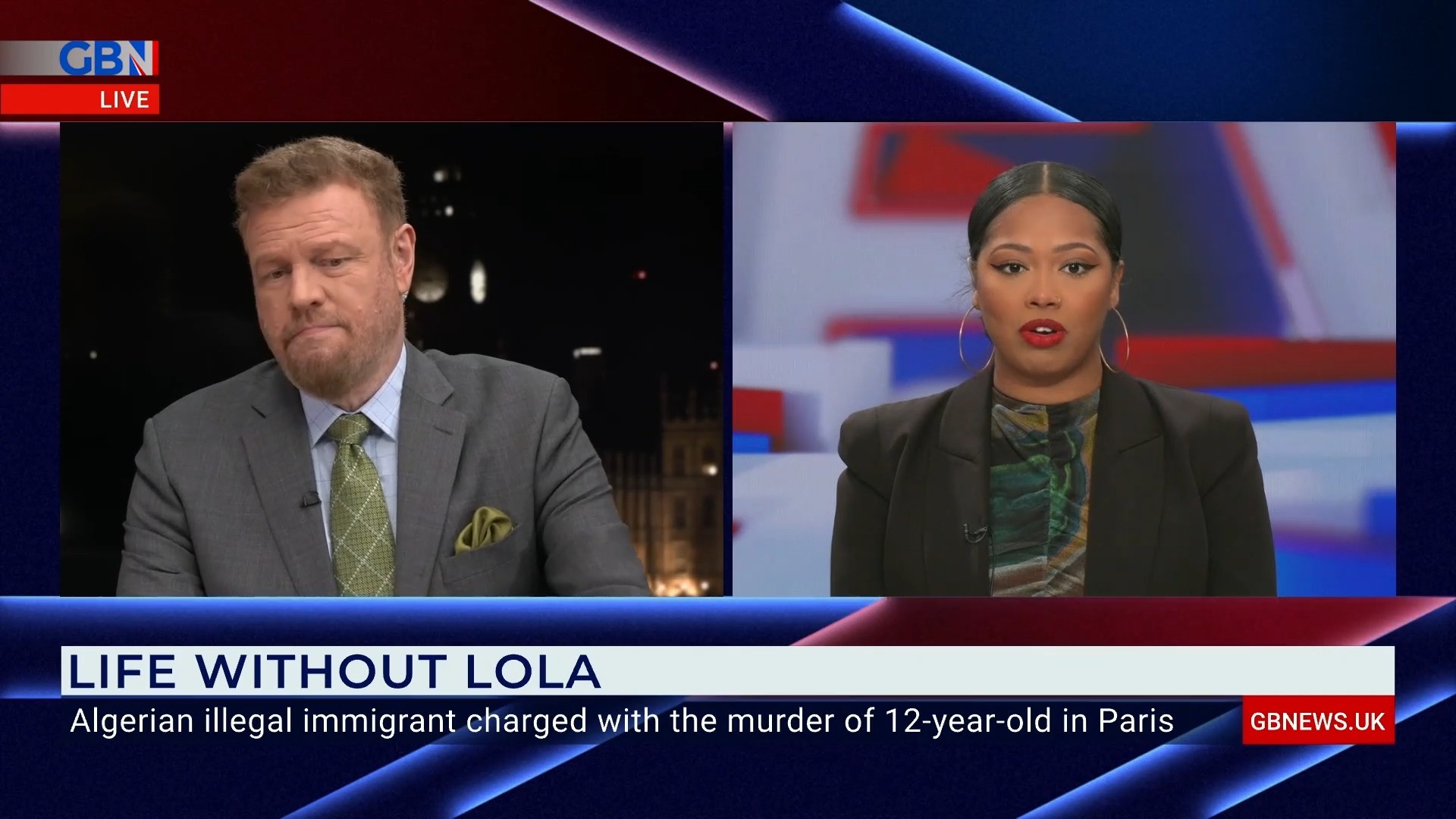 Political commentator Dominique Samuels reacts as an Algerian illegal ...