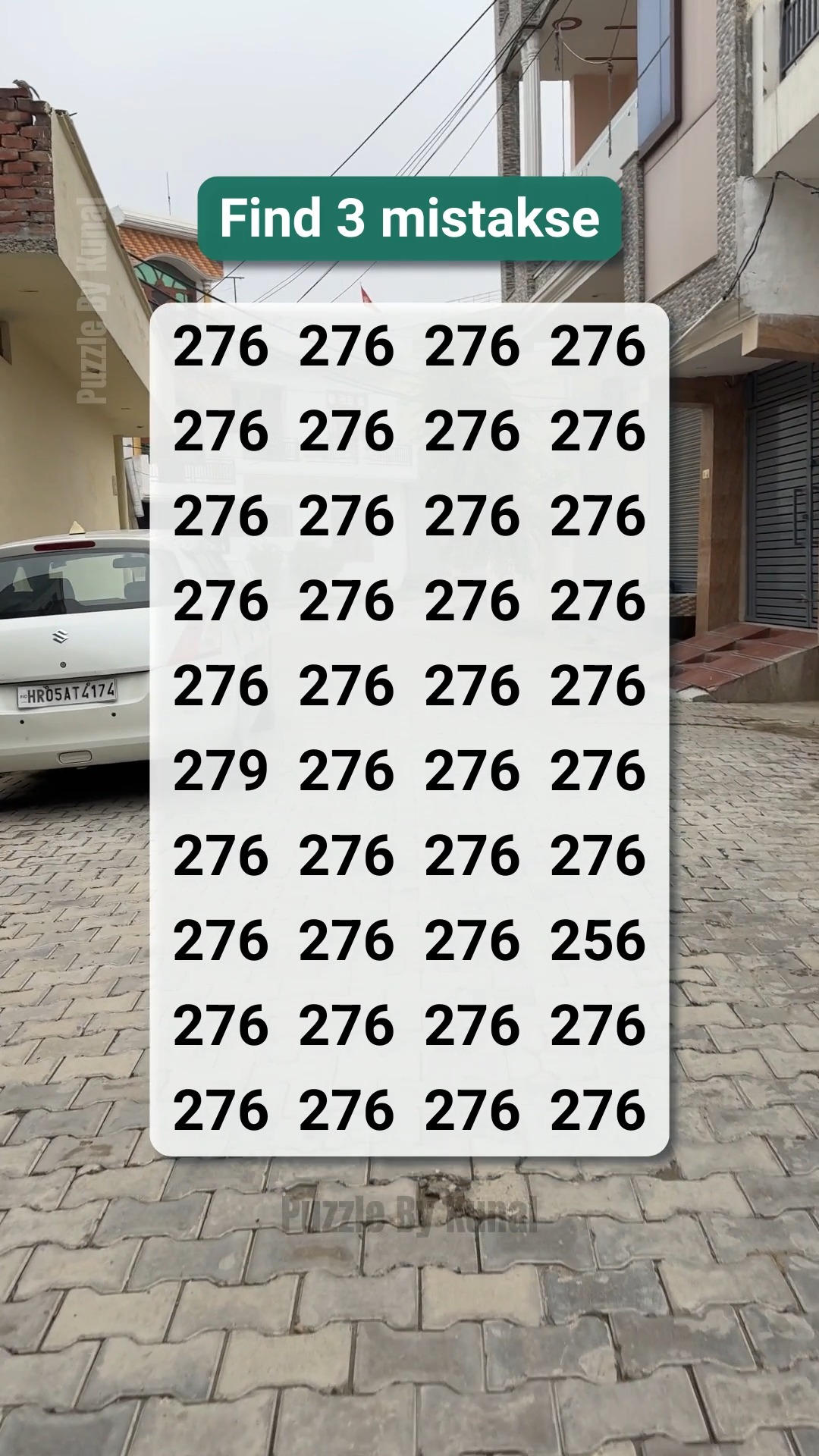 Find 3 mistakes hidden within the 276 numbers! 🔍 | Puzzle By Kunal ...