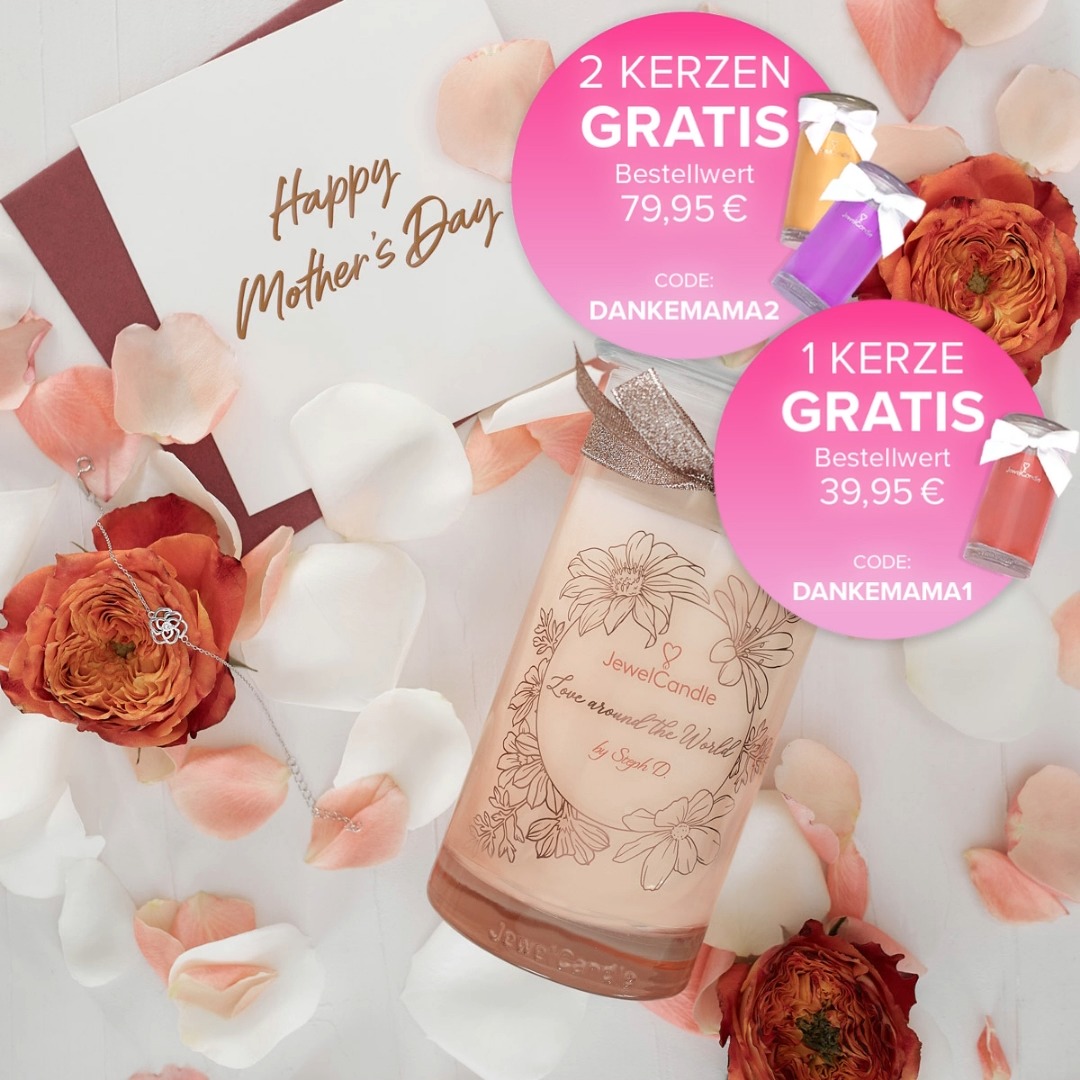 Sucht Ihr noch nach einem Last-Minute-Geschenk zum Muttertag? Dann besorgt Euch jetzt eine süße Kerze für Mama und erhaltet bis zu zwei Kerzen GRATIS zu Eurer Bestellung 🤩🙌 https://bit.ly/3KCoFFn, Wie