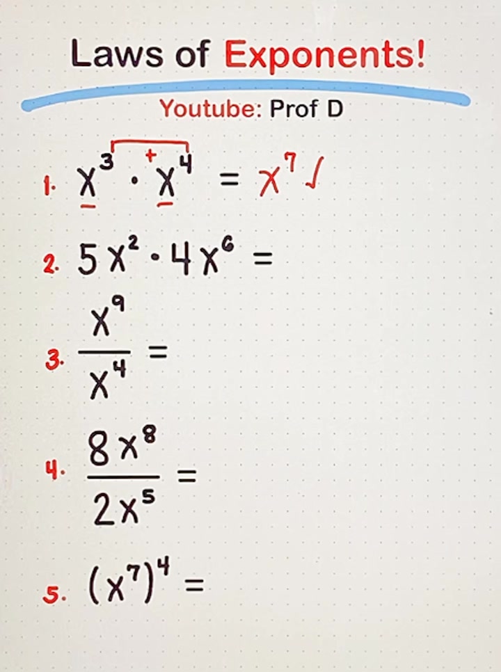 Crack the Code: Mastering the Laws of Exponents! | Prof D | Facebook