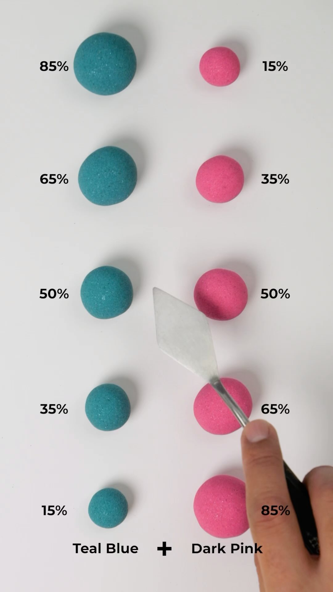 What happens when you mix light blue and pink kinetic sand in different ...