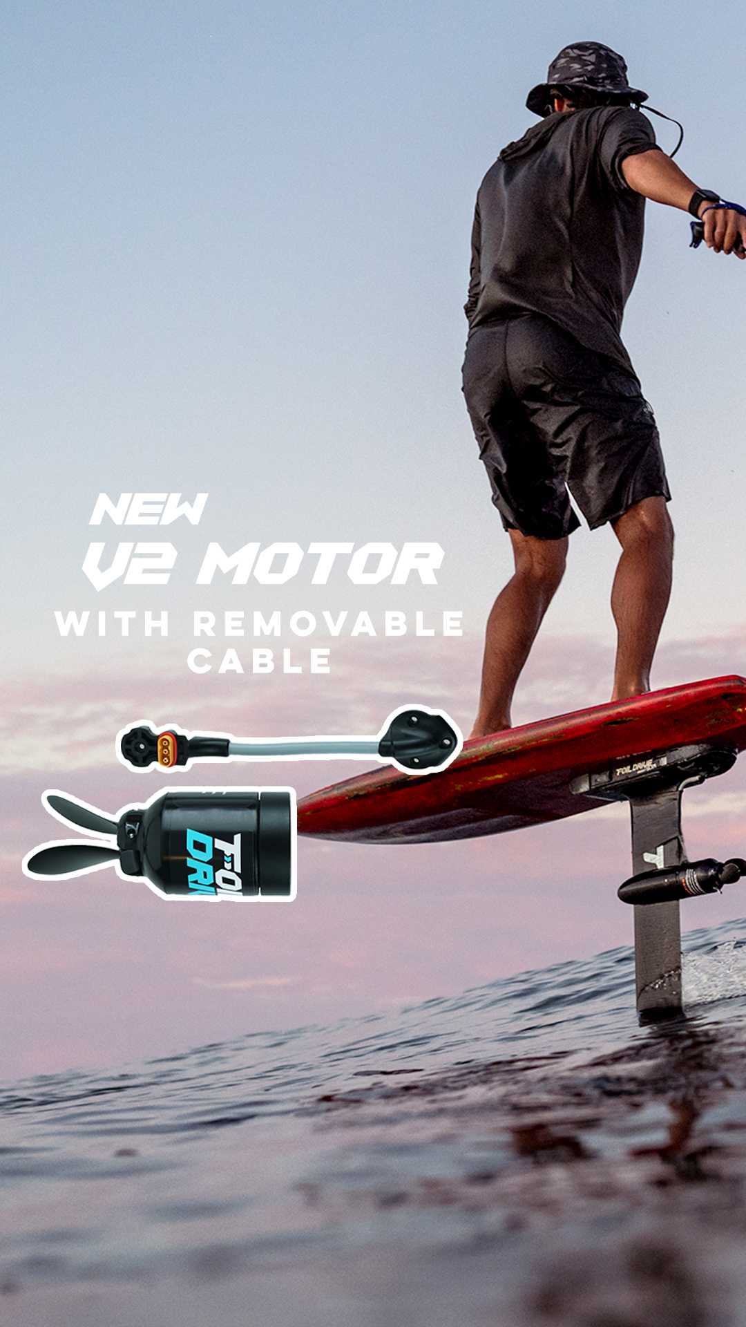 Introducing the NEW V2 Motor from Foil Drive with removable cable