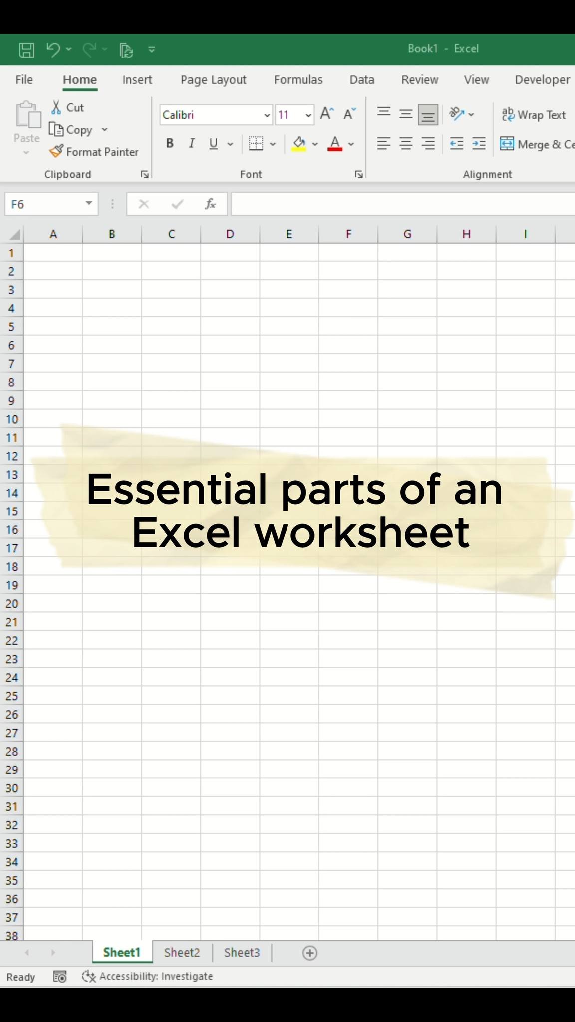 Learning essential parts of an Excel worksheet. #Excel #excelbasics ...