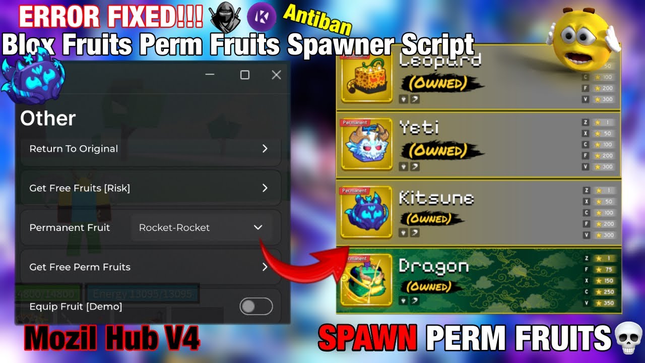 ☄️⭐️] BEST Perm Fruit Spawner Blox Fruits Script - Mozil Hub