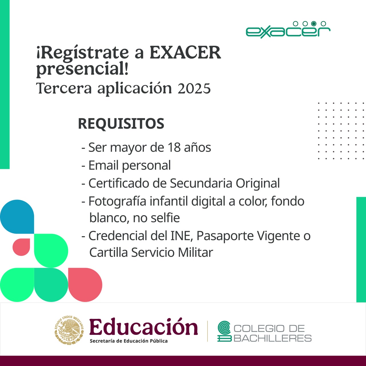 📢 ¡Es hoy! #EXACER PRESENCIAL... - Colegio de Bachilleres | Facebook