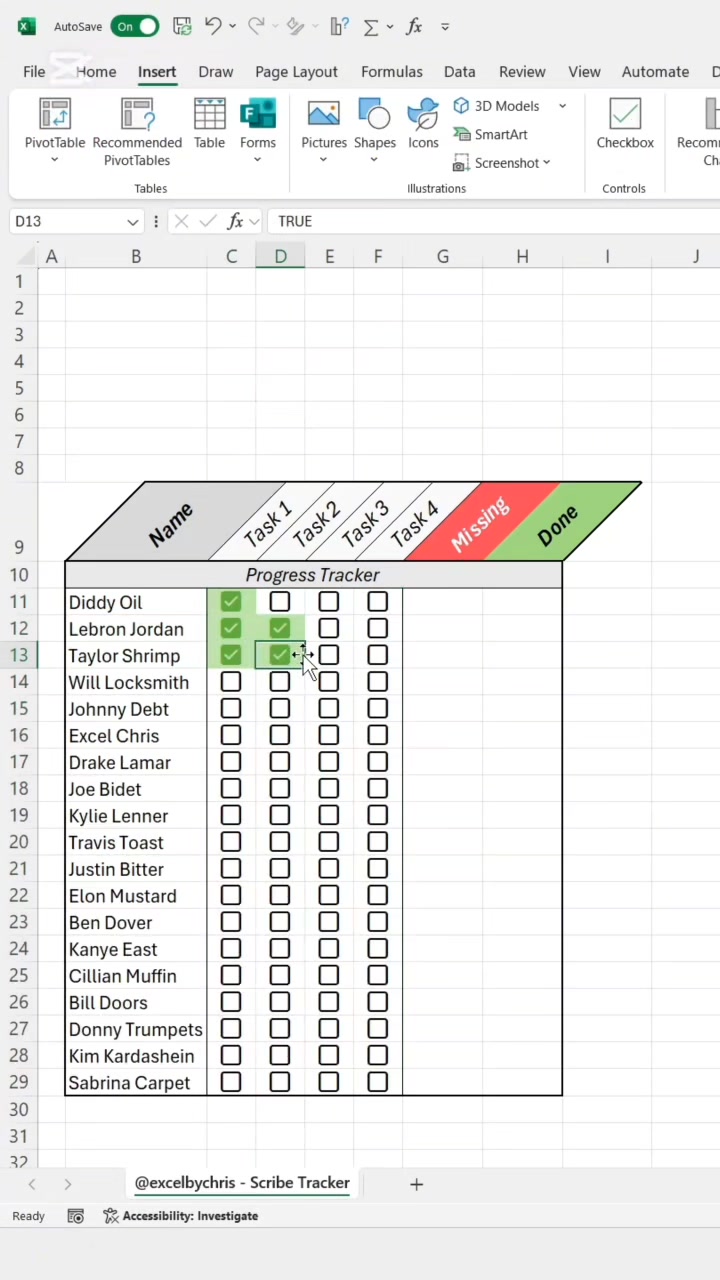 How to create a Dynamic Progress Tracker in Excel! #scribe #excel # ...