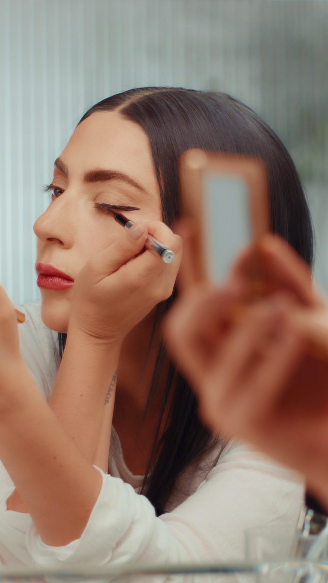 Babe, wake up—Lady Gaga is doing a full-face makeup routine using