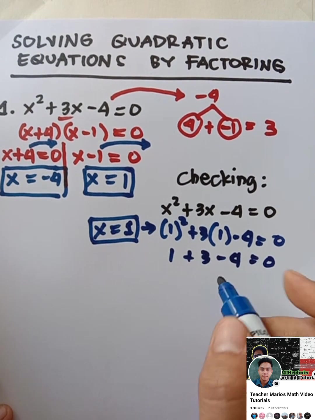 Solving Quadratic Equations‼️😱... - Math Teacher Mario | Facebook