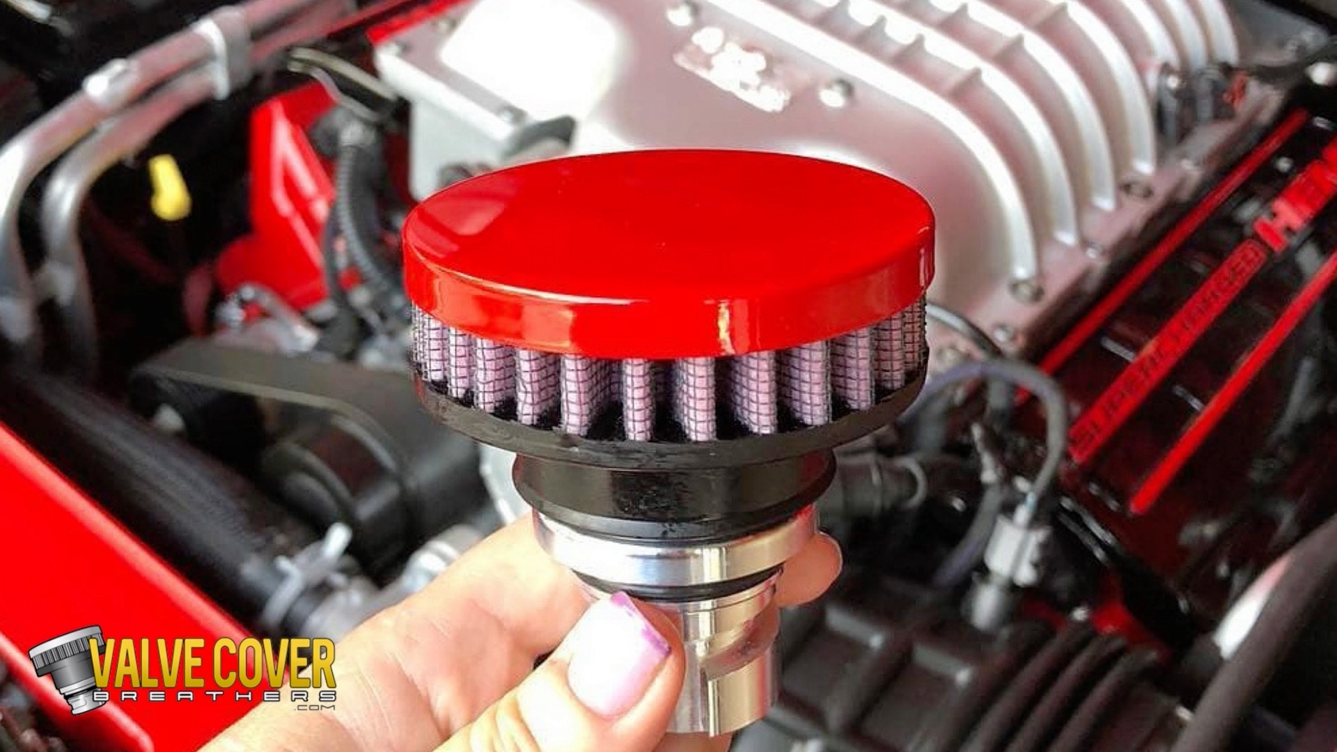 CFM Performance Jeep Grand Cherokee Baffled Billet Valve Cover Breather Flat Black 1 0305 5 Fb