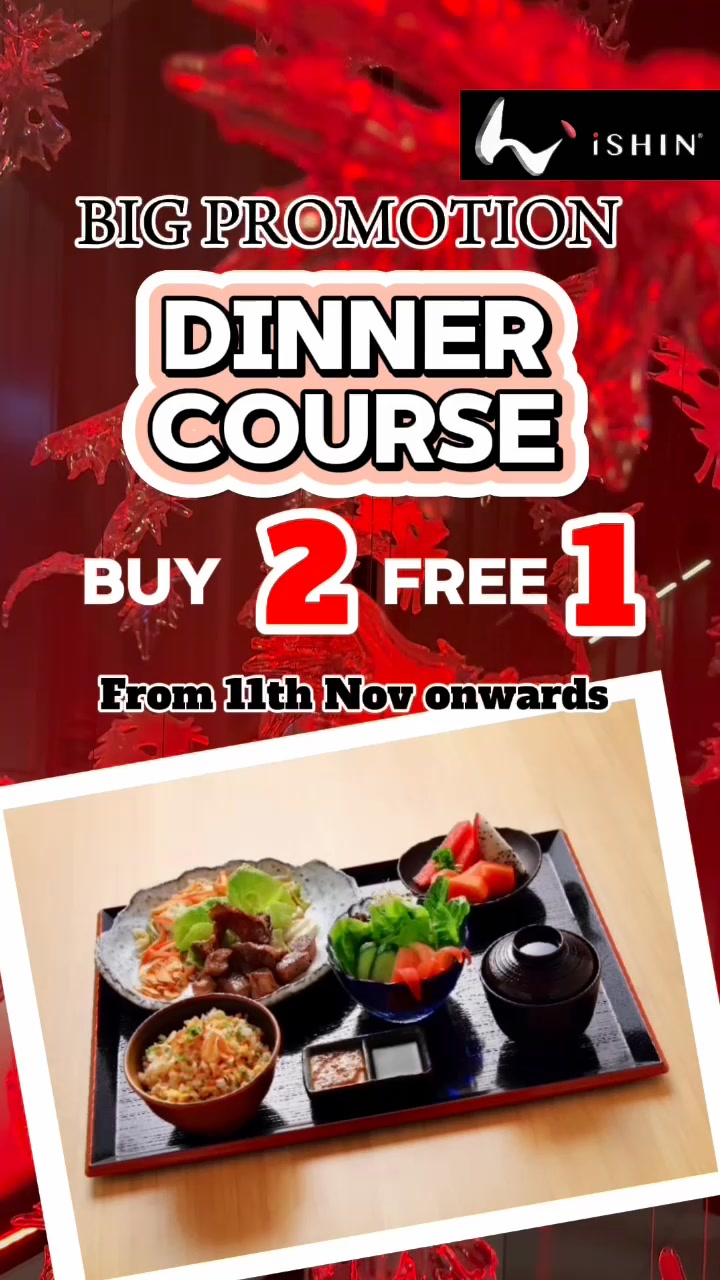 Big promotion for Japanese food lovers! Buy 2 dinner courses and