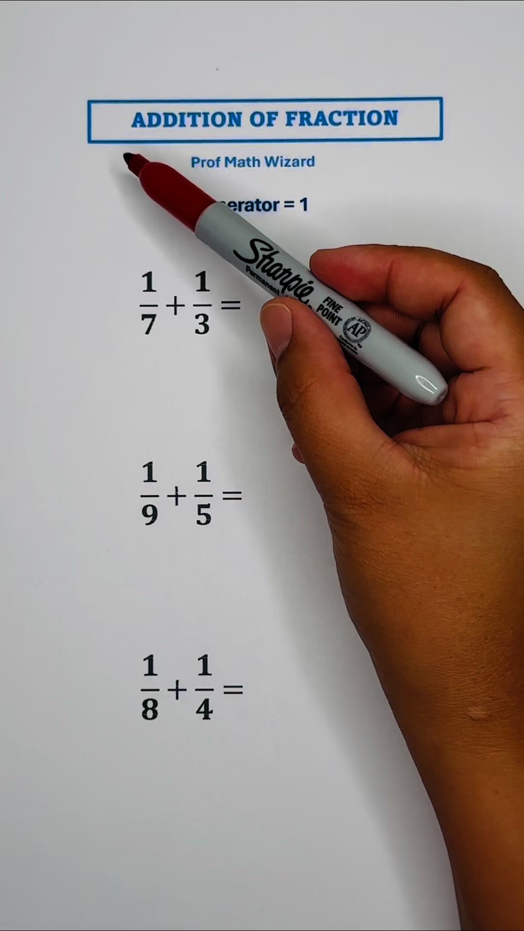 Additional of Fractions📚 #math #mathematics | Prof Math Wizard | Facebook