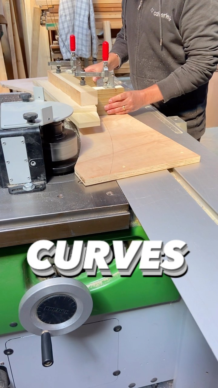 Creating curves Part of the process for making curved head rails for a ...