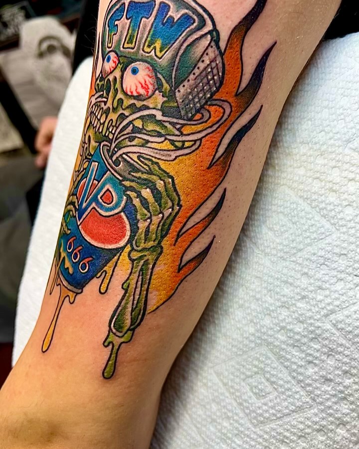 Had the pleasure of giving @chases__garage his 1st Tattoo