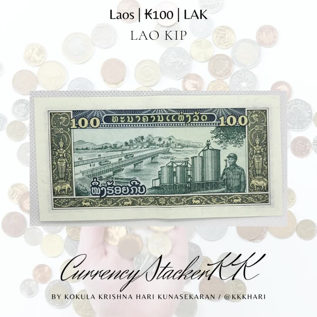 Reverse of 100 - Laos kip The kip (Lao: ກີບ; code: LAK; sign