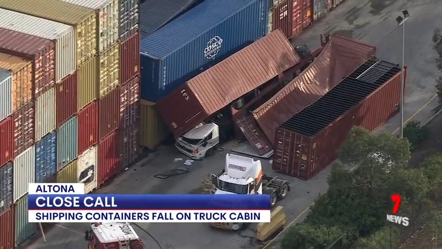Falling Stack Of Shipping Containers Intermodal 🚢 Container