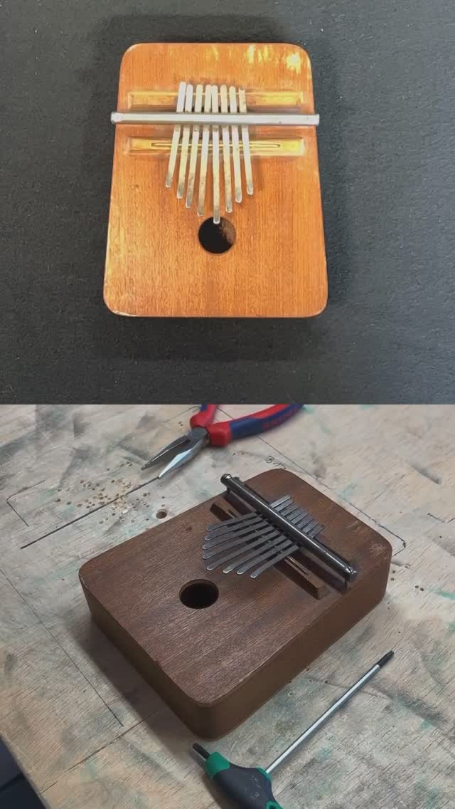 Kalimba Hokema 03 In Ciliegio Americano Massello, Accordatura In LA Minore, Suono Armonico, Adatta A Principianti, Dimensioni 117x90x41 Mm