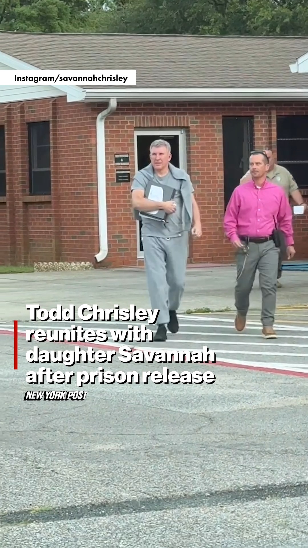 The father-daughter duo were seen running up to each other in the ...