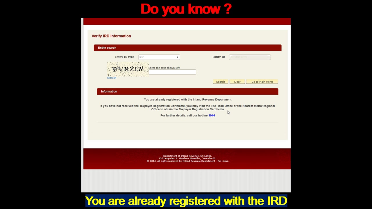 Verify IRD Information | SL TAX SOLUTION | Facebook