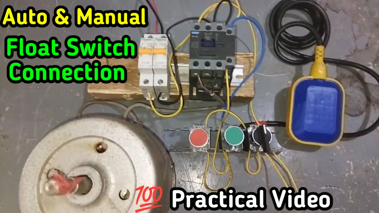 Float Switch Connection Auto & Manual with Contactor for water tank 100 ...