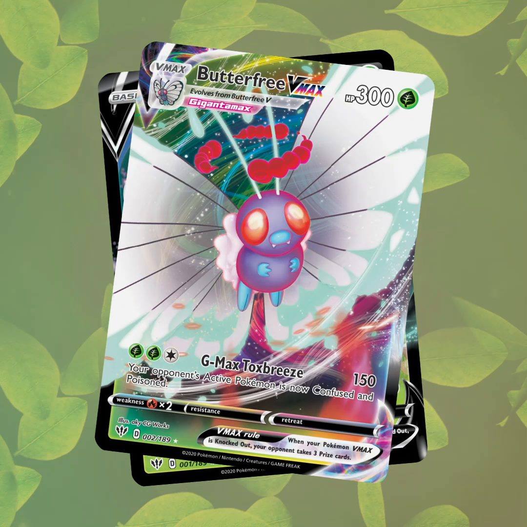 butterfree v pokemon card & Vmax - Darkness Ablaze - 2 Collectible Trading Cards this attack does nothing 2020 Pokmon Sword & Shield