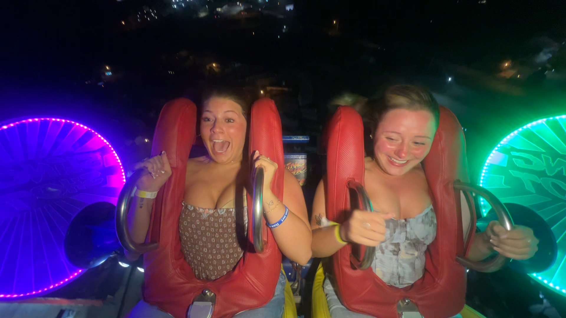 Erica & Emma 2nd Ride | Slingshot & Vomatron at Indy Speedway | Facebook