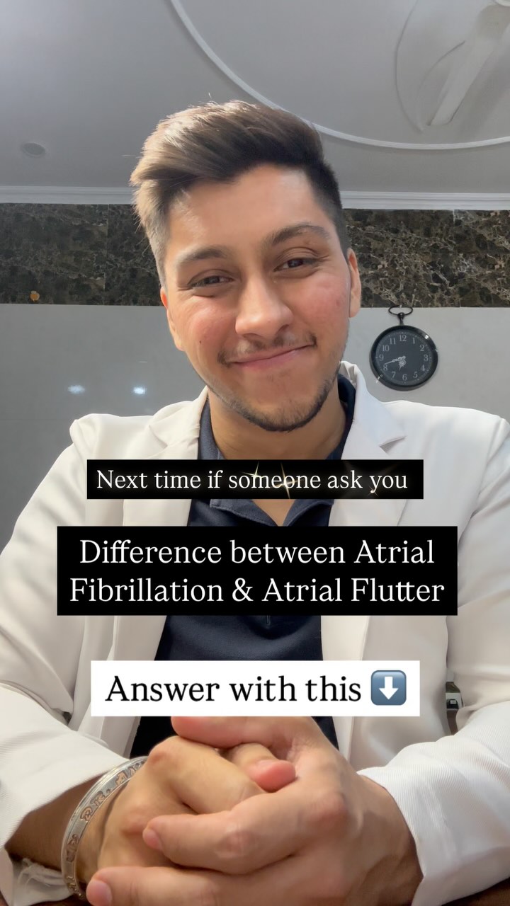 Must read ⬇️⬇️ Atrial fibrillation and Atrial flutter are both types of ...